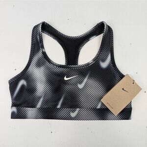 Nike Swoosh Dri-Fit Pro Girls Large Sports Bra Top - Black/White